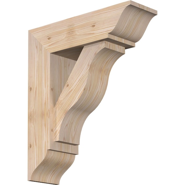 Ekena Millwork Funston Traditional Smooth Bracket w/ Offset Brace, Douglas Fir, 7 1/2"W x 24"D x 28"H BKT0806X24X28FST01SDF - main